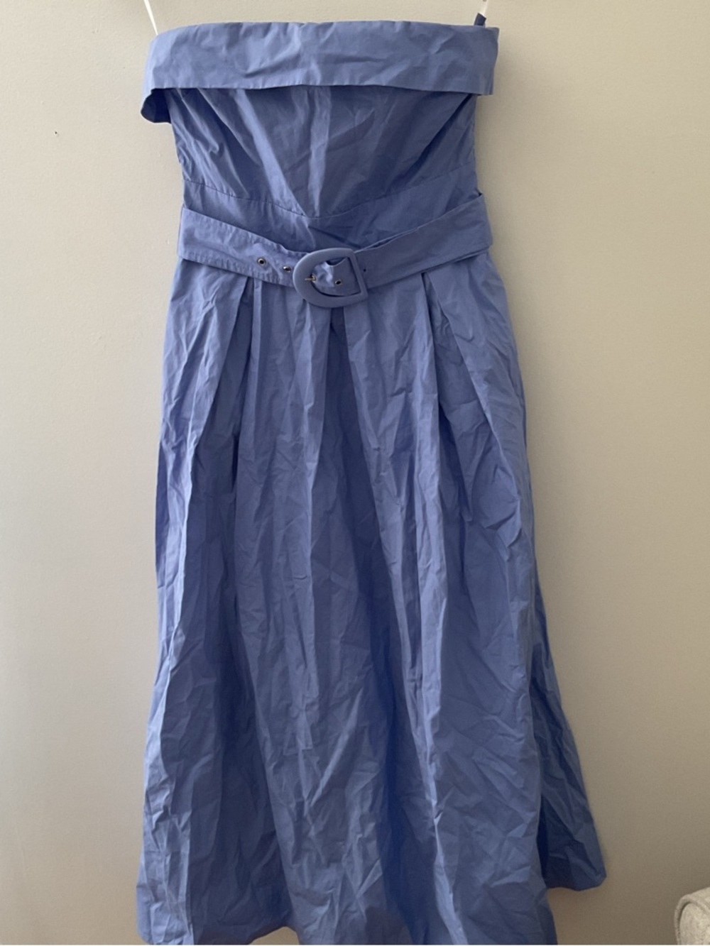 Lulus Trendsetting Choice Periwinkle Blue Strapless Pockets Midi Dress  NWT XL - Picture 5 of 12